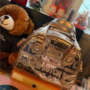 Von Dutch Shimmering Gold and Silver Mini Bag